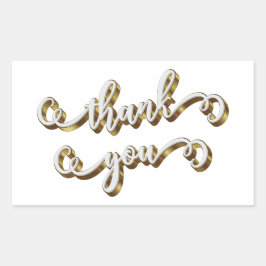 モダンゴールド タイポグラフィー サンクス 長方形シール