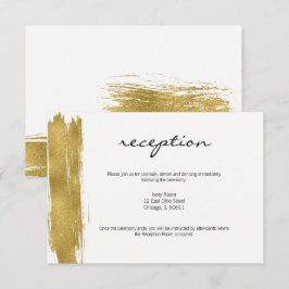 モダンゴールド ブラシストローク 結婚式の受付カード 招待状
