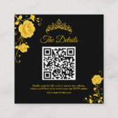 モダンゴールド ミニマル クイーンセニョーラ QR RSVP エンクロージャーカード (正面)