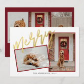 モダンゴールド メリー スクリプト フォト シーズンカード (正面/裏面)