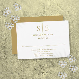 モダンゴールド モノグラム ミニマリスト 結婚式 RSVP