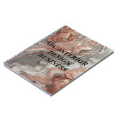 モダンゴールド ローズ シルバー マーブル テクスチャ タイポグラフィ ノートブック (左側)