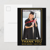 モダンゴールド 卒業写真 ありがとう ポストカード (正面/裏面)