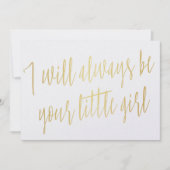 モダンゴールド "私はいつだってあなたの小さな娘よ" 招待状 (正面)