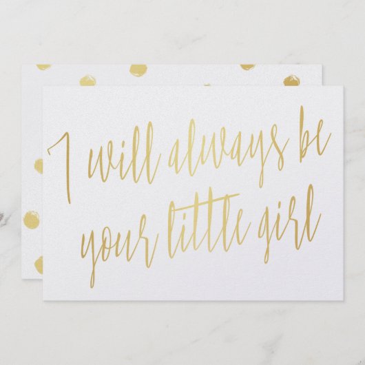 モダンゴールド "私はいつだってあなたの小さな娘よ" 招待状 (正面/裏面)