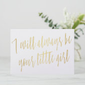 モダンゴールド "私はいつだってあなたの小さな娘よ" 招待状 (スタンド正面)