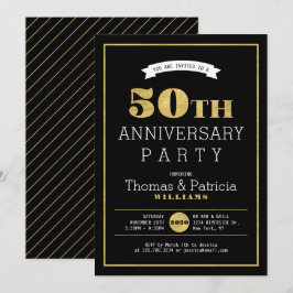 モダンゴールド 50周年 結婚記念日 招待状