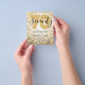 モダンゴールド 70歳誕生日パーティー 招待状 (Budget) チラシ (手)