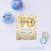 モダンゴールド 70歳誕生日パーティー 招待状 (Budget) チラシ (シングル)