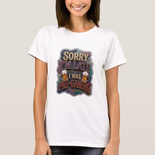 モダンゴールド I WAS PRE GAMING オリジナルTシャツ Tシャツ (正面)