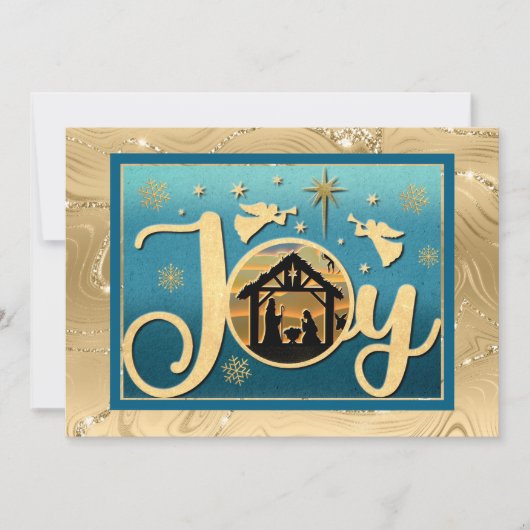 モダンゴールド「JOY」キリスト降誕シルエット クリスマス (正面)