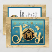 モダンゴールド「JOY」キリスト降誕シルエット クリスマス (正面/裏面)