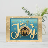 モダンゴールド「JOY」キリスト降誕シルエット クリスマス (スタンド正面)