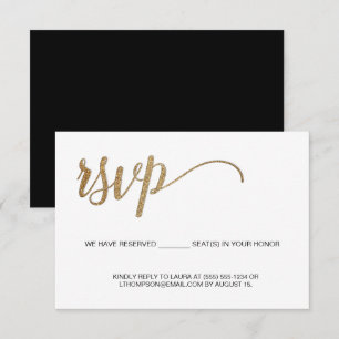 モダンゴールド RSVP 郵送不要 予約席 シンプル エンクロージャーカード
