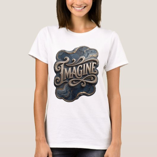 モダンゴールドIMAGINEプリント Tシャツ (正面)