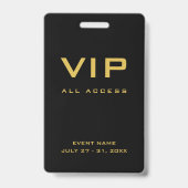 モダンゴールドVIPオールアクセスパスイベントID バッジ (正面)