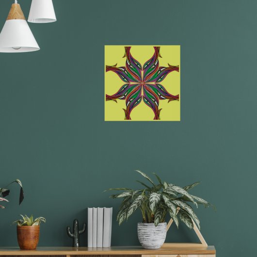 モダンサイケデリック曼荼羅 ポスター (リビング1)