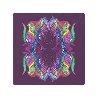 モダンサイケデリック曼荼羅 メタルプリント