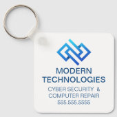 モダンサイバーセキュリティコンピューターテクノロジー企業 キーホルダー (正面)