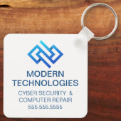 モダンサイバーセキュリティコンピューターテクノロジー企業 キーホルダー (裏面)