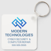 モダンサイバーセキュリティコンピューターテクノロジー企業 キーホルダー (裏面)