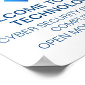 モダンサイバーセキュリティコンピューターテクノロジー企業 ポスター (角)