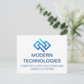 モダンサイバーセキュリティコンピューターテクノロジー企業 ポストカード (スタンド正面)