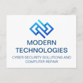 モダンサイバーセキュリティコンピューターテクノロジー企業 ポストカード (正面)