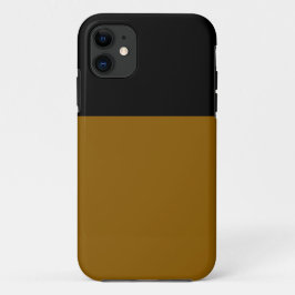 モダンサドルブラウン ブラック シームレスカラーブロック iPhone 11 ケース