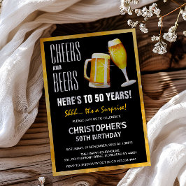 モダンサプライズ Cheers & Beers バースデーパーティー 招待状
