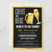 モダンサプライズ Cheers & Beers バースデーパーティー 招待状 (正面)