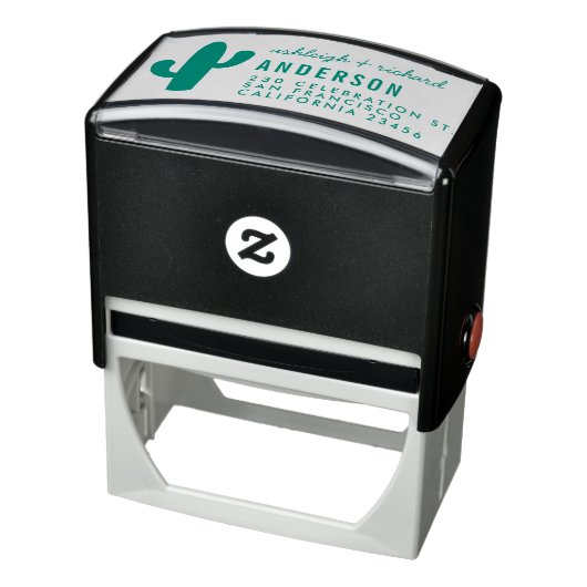 モダンサボテンと名前のタイポグラフィ差出人住所 セルフインキングスタンプ (商品)