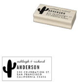 モダンサボテンと名前のタイポグラフィ差出人住所 ラバースタンプ (押印)