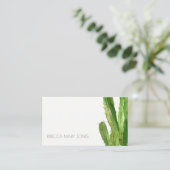 モダンサボテンの葉水色 名刺 (スタンド正面)