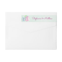 モダンサボテンはフローラの葉を結婚吸う ラップアラウンドラベル