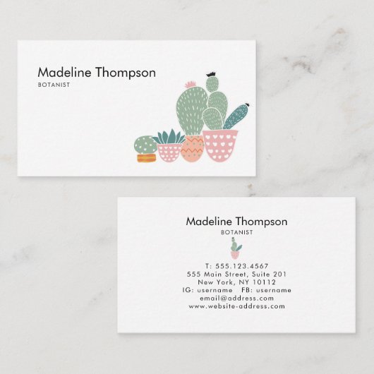 モダンサボテン 名刺 (正面/裏面)
