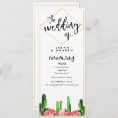 モダンサボテン、多肉植物、フローラ結婚の プログラム (正面/裏面)