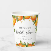 モダンサマーオレンジ  シトラス ブライダルシャワー 紙コップ (正面)