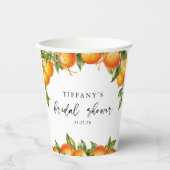 モダンサマーオレンジ  シトラス ブライダルシャワー 紙コップ (正面)