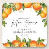 モダンサマーオレンジ レモン シトラス ブライダルシャワー コースター (正面)