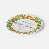 モダンサマーオレンジ レモン シトラス ブライダルシャワー ペーパープレート (アングル)