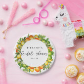 モダンサマーオレンジ レモン シトラス ブライダルシャワー ペーパープレート (パーティー)