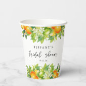 モダンサマーオレンジ レモン シトラス ブライダルシャワー 紙コップ (裏面)