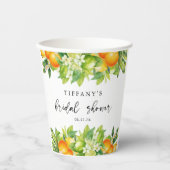 モダンサマーオレンジ レモン シトラス ブライダルシャワー 紙コップ (正面)