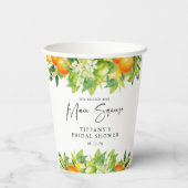 モダンサマーオレンジ レモン シトラス ブライダルシャワー 紙コップ (裏面)