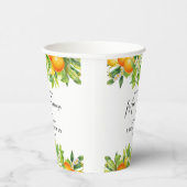 モダンサマーオレンジ レモン シトラス ブライダルシャワー 紙コップ (右)
