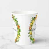 モダンサマーオレンジ レモン シトラス ブライダルシャワー 紙コップ (右)