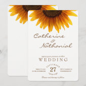 モダンサマーサンフラワー結婚式招待状 招待状 (正面/裏面)