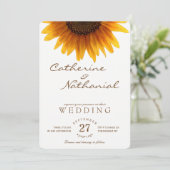 モダンサマーサンフラワー結婚式招待状 招待状 (スタンド正面)