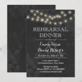 モダンサマー ストリング ライト リハーサル ディナー 招待状 (正面/裏面)